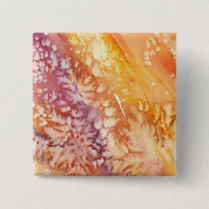 Bóton Quadrado 5.08cm Design Abstrato de Rosa Apricot