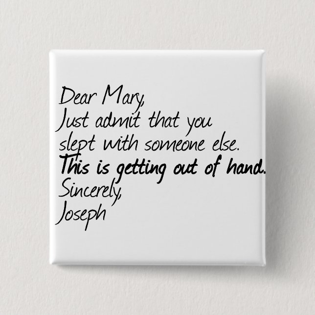 Bóton Quadrado 5.08cm Design ateu engraçado (Frente)