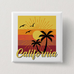 Bóton Quadrado 5.08cm Design da Califórnia - Botão Quadrado