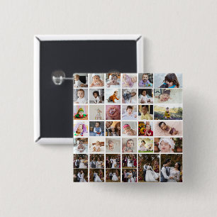 Bóton Quadrado 5.08cm Design da Sua Própria Colagem de Fotos 40