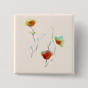 Bóton Quadrado 5.08cm Design de abstrato simples moderna