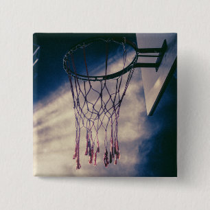 Bóton Quadrado 5.08cm Design de basquete legal