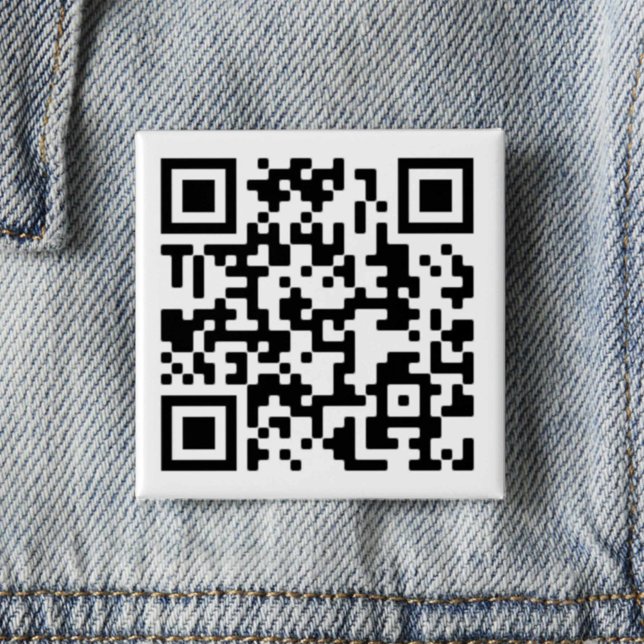 Bóton Quadrado 5.08cm Design de Código QR Wearable (Criador carregado)
