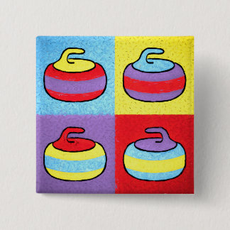 Bóton Quadrado 5.08cm Design de Curling que é Pop Art