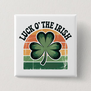 Bóton Quadrado 5.08cm Design de Feriado Irlandês Trevo Aflito