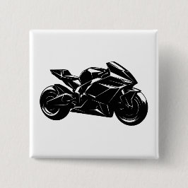 Bóton Quadrado 5.08cm Design de Motocicleta Esportiva Futurista