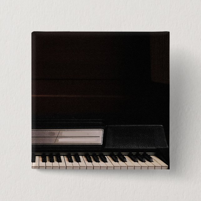 Bóton Quadrado 5.08cm Design de Piano Incrível (Frente)