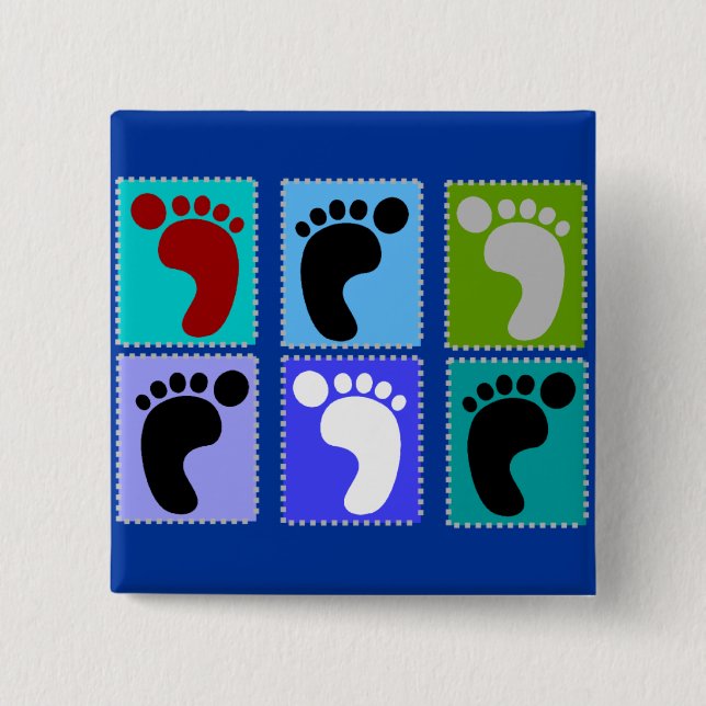 Bóton Quadrado 5.08cm Design de Popart dos presentes do Podiatrist dos (Frente)