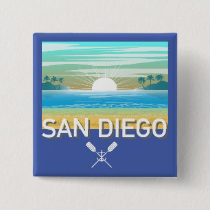 Bóton Quadrado 5.08cm Design de San Diego - Botão Quadrado