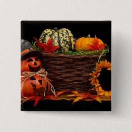 Bóton Quadrado 5.08cm Design do Dia das Bruxas Escuro