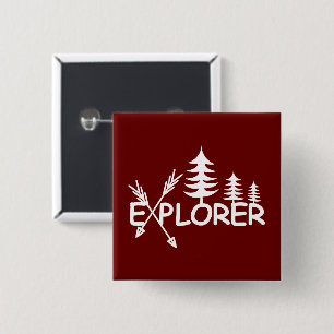 Bóton Quadrado 5.08cm Design do Explorer - Botão Quadrado
