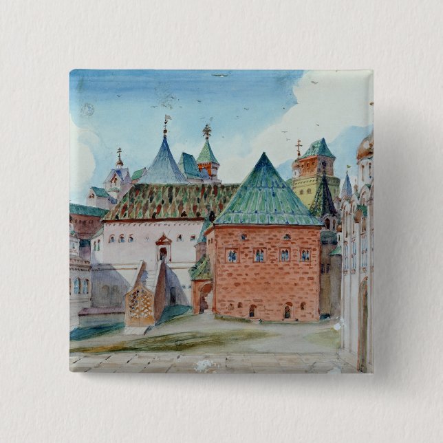 Bóton Quadrado 5.08cm Design do palco para a ópera de Mussorgsky modesto (Frente)