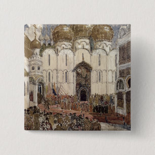 Bóton Quadrado 5.08cm Design do palco para Boris Godunov