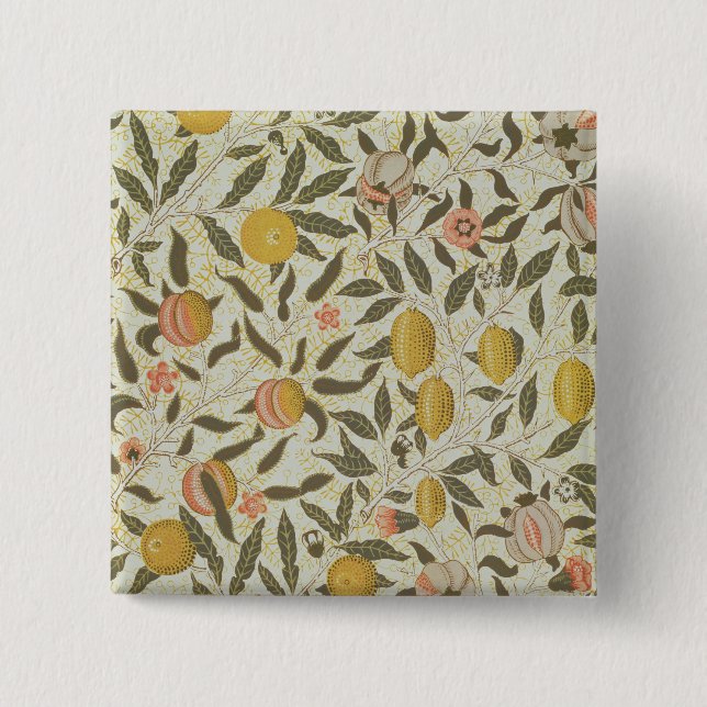 Bóton Quadrado 5.08cm Design do papel de parede da fruta ou da romã (Frente)