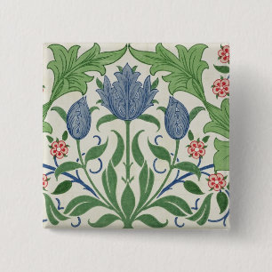Bóton Quadrado 5.08cm Design do papel de parede floral