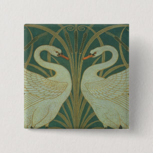 Bóton Quadrado 5.08cm Design do papel de parede para o painel da "cisne,