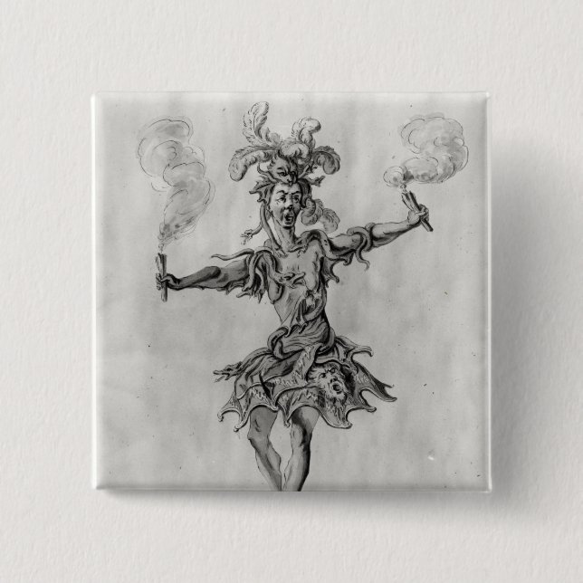 Bóton Quadrado 5.08cm Design do traje para o balé 'Medusa (Frente)