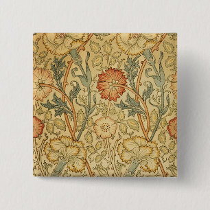Bóton Quadrado 5.08cm Design Floral Antigo