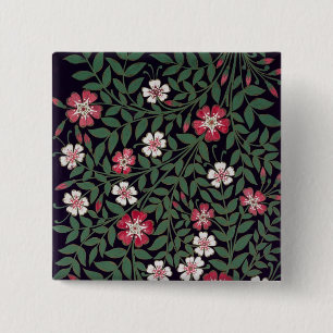 Bóton Quadrado 5.08cm Design floral por J. Owen, 1863