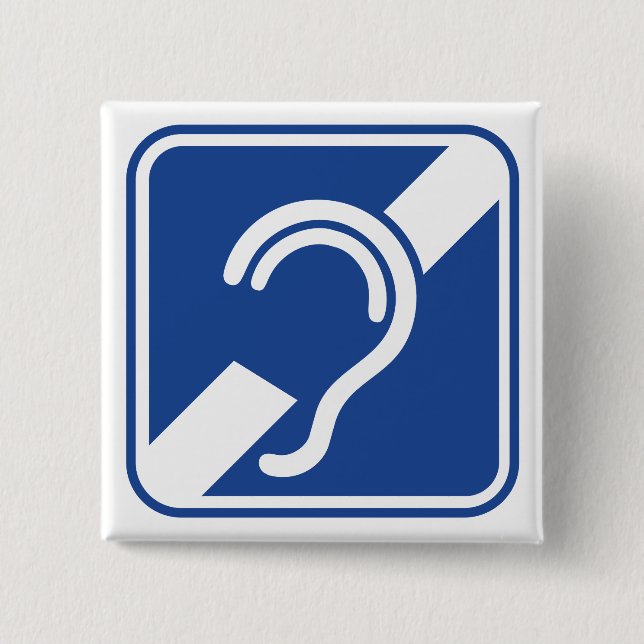 Bóton Quadrado 5.08cm desmaiar. Slechthorend, doofheid, georverlies teke (Frente)