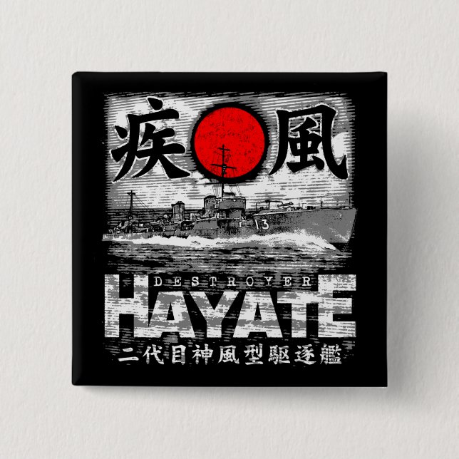 Bóton Quadrado 5.08cm Destroyer Hayate (Frente)