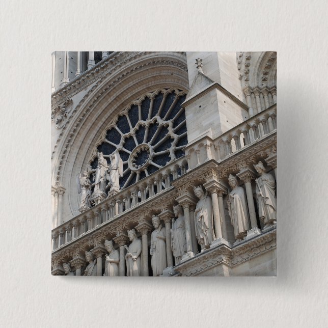 Bóton Quadrado 5.08cm Detalhe da Notre Dame (Frente)