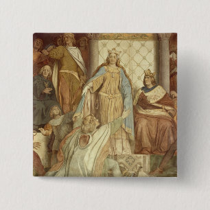 Bóton Quadrado 5.08cm Detalhe de Der Saengerkreis, castelo de Wartburg