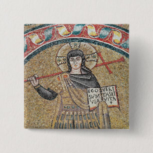 Bóton Quadrado 5.08cm Detalhe de um cristo do guerreiro