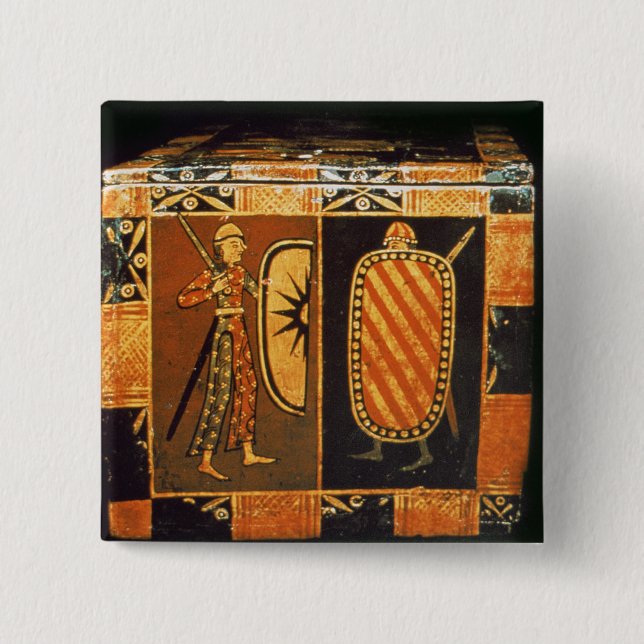 Bóton Quadrado 5.08cm Detalhe de uma caixa de casamento (Frente)