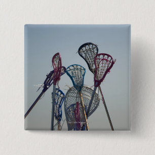 Bóton Quadrado 5.08cm Detalhes de jogo do Lacrosse