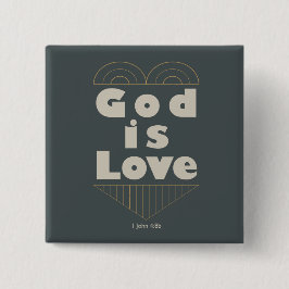 Bóton Quadrado 5.08cm Deus é amor