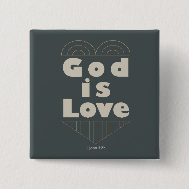 Bóton Quadrado 5.08cm Deus é amor (Frente)