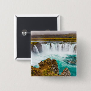 Bóton Quadrado 5.08cm Deusa-cascata, Islândia