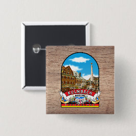 Bóton Quadrado 5.08cm Deutschland Kulmbach Vintage souvenir