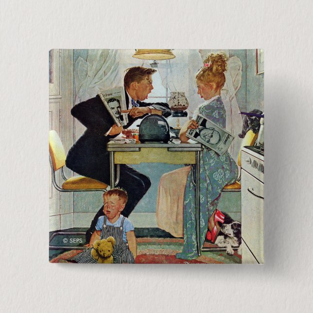 Bóton Quadrado 5.08cm Dewey v. Truman (Frente)