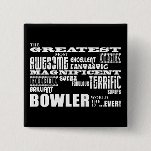 Bóton Quadrado 5.08cm Dez Boliches De Pinos Jogando O Maior Mundo De Bow