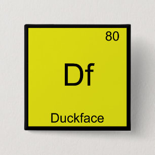 Bóton Quadrado 5.08cm Df - Símbolo de Elemento de Cara de Pato Meme Quím