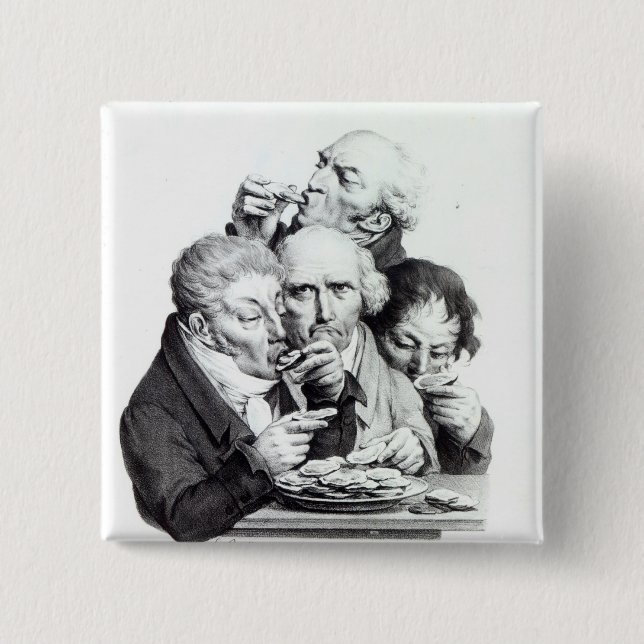 Bóton Quadrado 5.08cm d'Huitres de Les Mangeurs, 1825 (Frente)