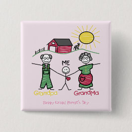Bóton Quadrado 5.08cm Dia com o dos Avós...