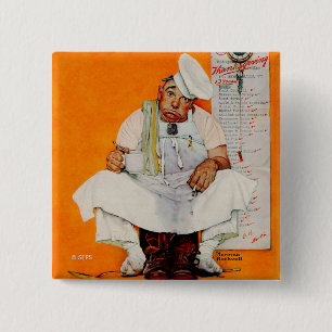 Bóton Quadrado 5.08cm Dia de Ação de Graças Blues