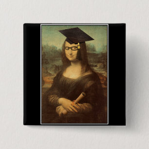 Bóton Quadrado 5.08cm Dia de Formatação de Mona Lisa