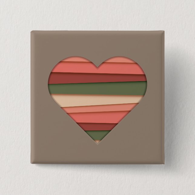 Bóton Quadrado 5.08cm Dia de os namorados com amor cardíaco (Frente)