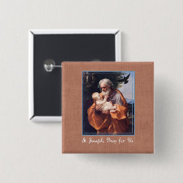 Bóton Quadrado 5.08cm Dia de São José com o Menino Jesus