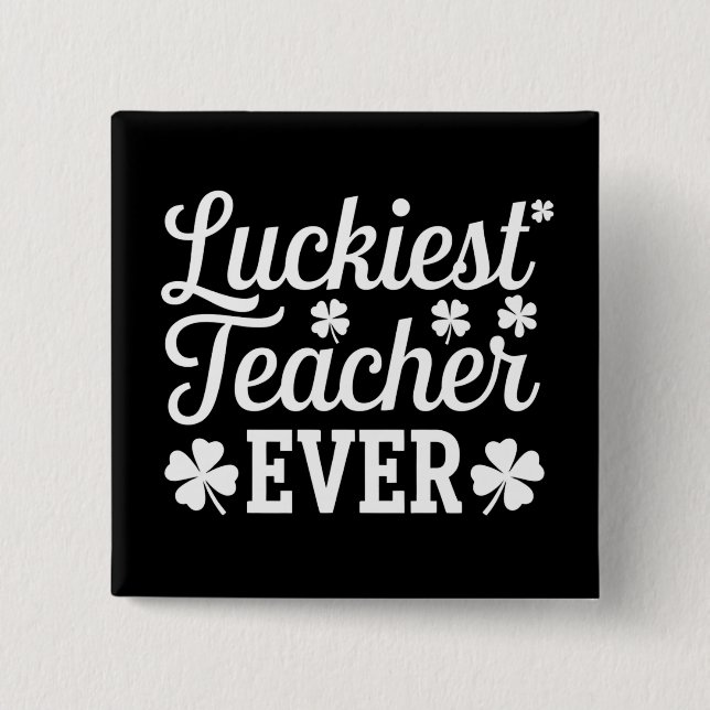 Bóton Quadrado 5.08cm Dia de São Patrício de Ensino Mais Feliz (Frente)