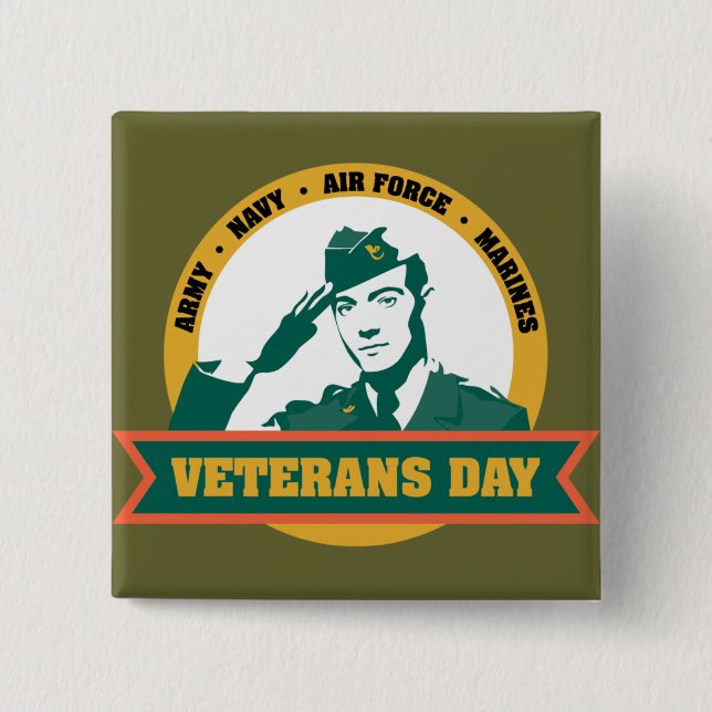 Bóton Quadrado 5.08cm Dia de Veterens (Frente)