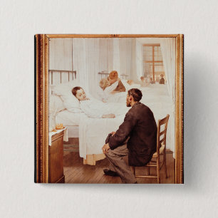 Bóton Quadrado 5.08cm Dia de visita no hospital, 1889