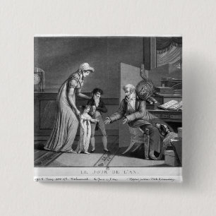 Bóton Quadrado 5.08cm Dia do ano novo, 1807