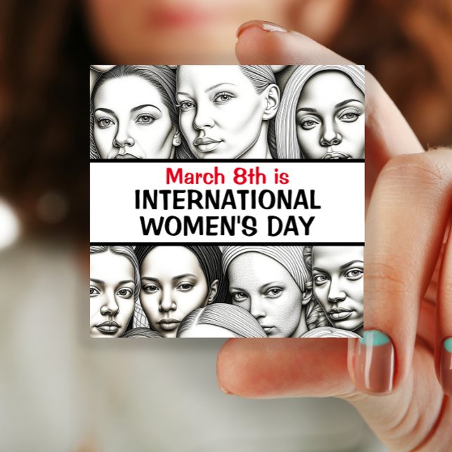 Bóton Quadrado 5.08cm Dia Internacional da Mulher - 8 de março #IWD2024 (Criador carregado)