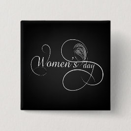 Bóton Quadrado 5.08cm Dia Internacional da Mulher - Personalizar todas a