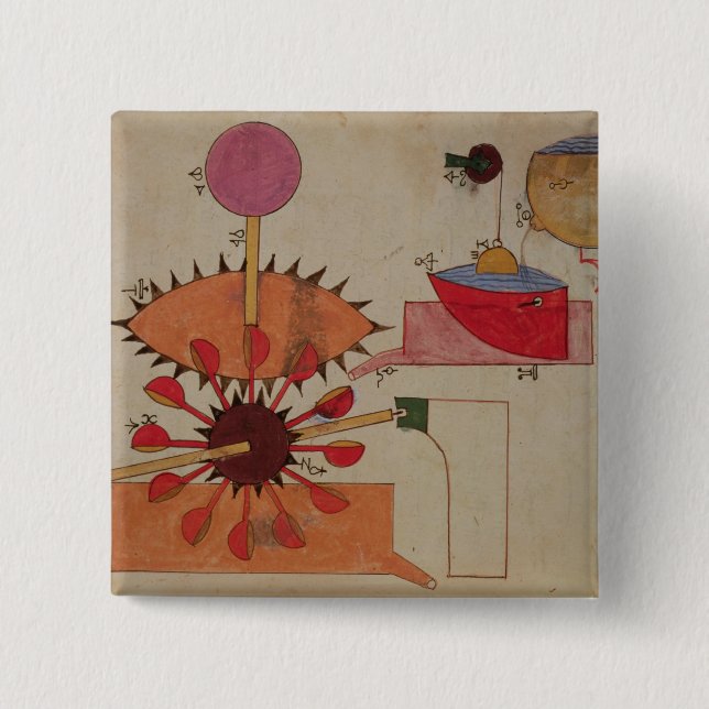 Bóton Quadrado 5.08cm Diagrama de um sistema para a água de bombeamento (Frente)